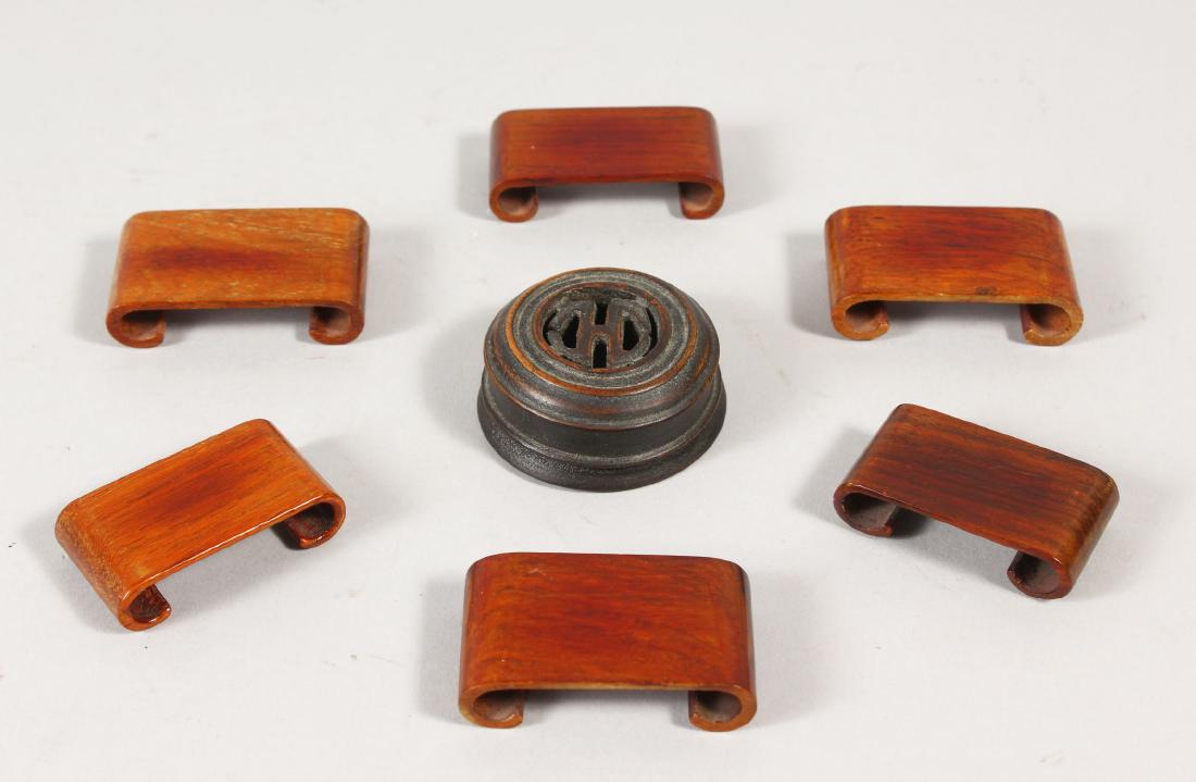 A GROUP OF SIX CHINESE MINIATURE WOOD STANDS, in the (1 of 1)