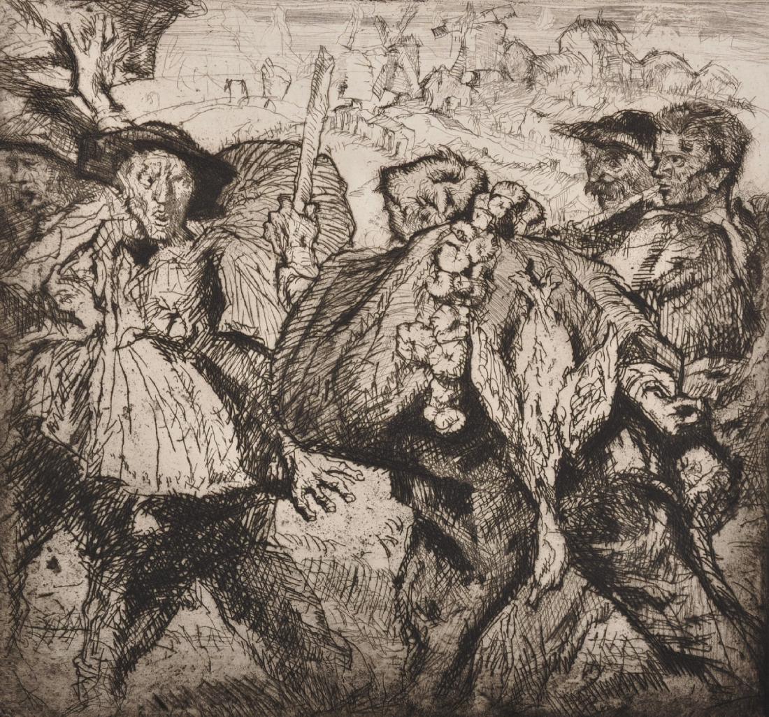 Sir Frank William Brangwyn (1867-1956) British. "Retour: Sir Frank William Brangwyn (1867-1956) British. "Retour de Chasse", Etching, from the Eau Forte Series, from The Frank Brangwyn Portfolio Published by E.F. D'Alignan & Paul Turpin, Paris, Signed in Pe