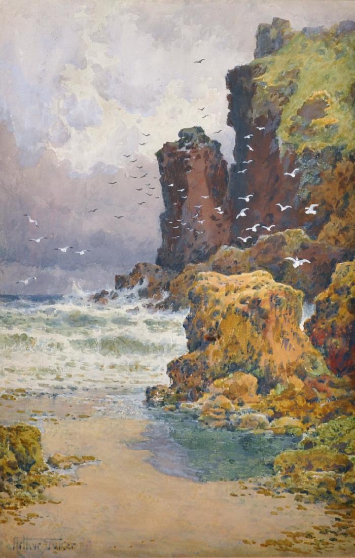 Arthur Suker (1857-1902) British. "Guernsey Coast", (1 of 4)
