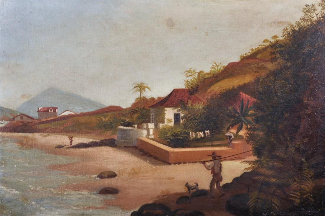 19th Century Brazilian School. A Coastal Scene, with (1 of 4)
