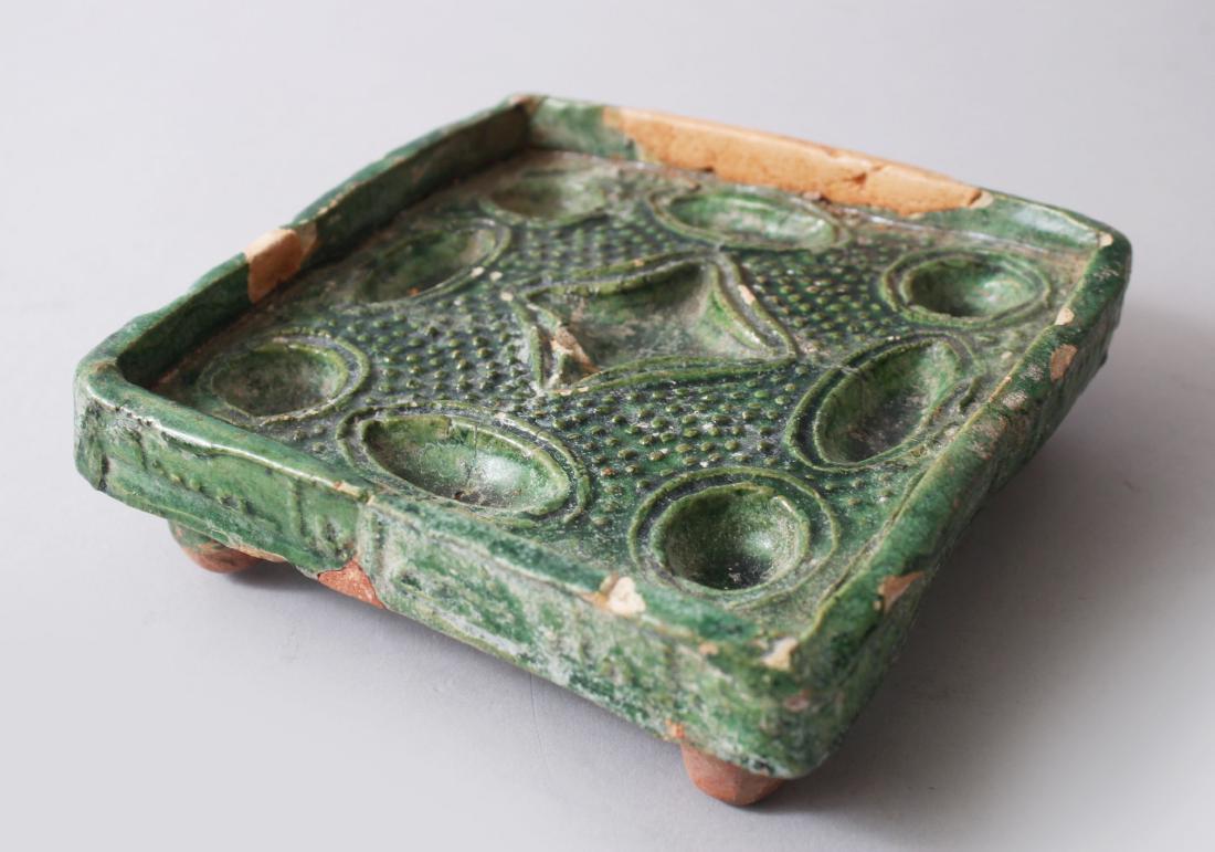 A RARE 8TH-9TH CENTURY UMMAYAD GREEN GLAZED POTTERY (1 of 4)