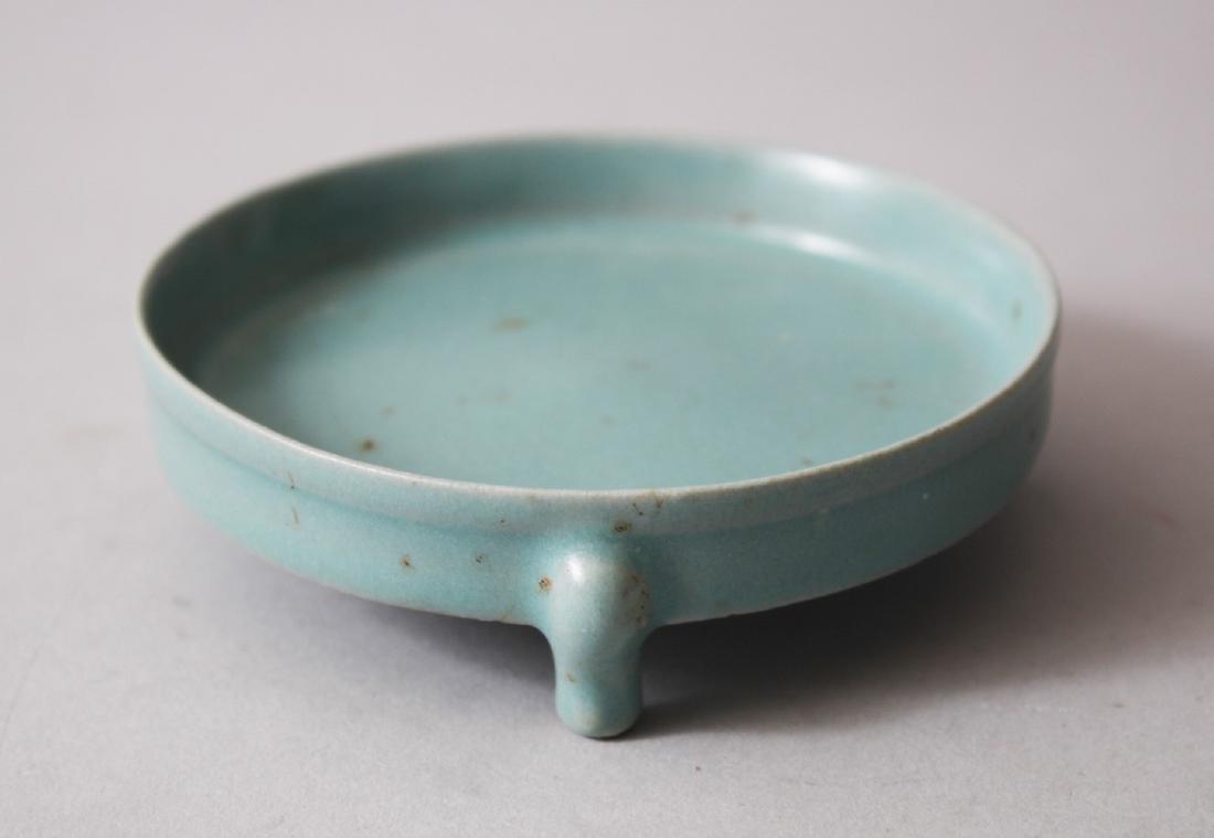 A CHINESE SONG STYLE RU WARE TRIPOD CENSER, 9.6cm (1 of 4)