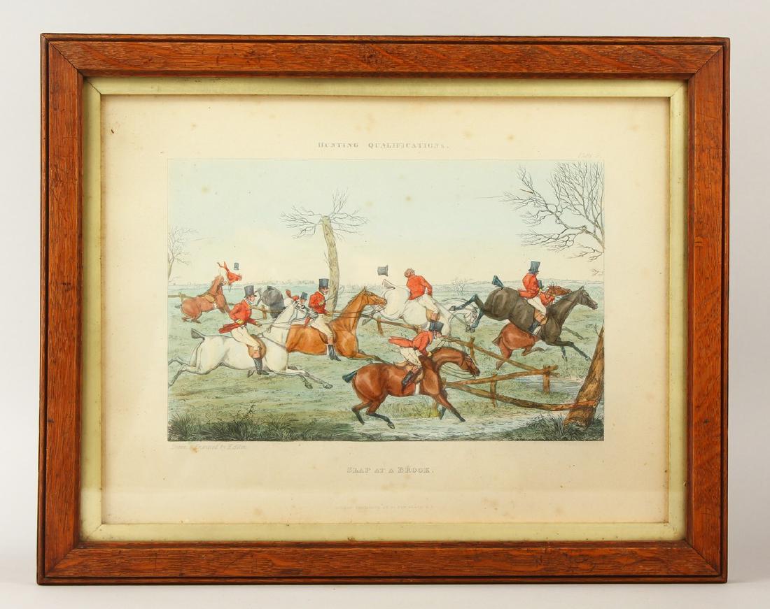 AFTER HENRY THOMAS ALKEN (1785-1851). "Hunting: AFTER HENRY THOMAS ALKEN (1785-1851). "Hunting Qualifications - The Appointment", Print, Overall 25cm by 33.5cm, Set of Six Plates (6)