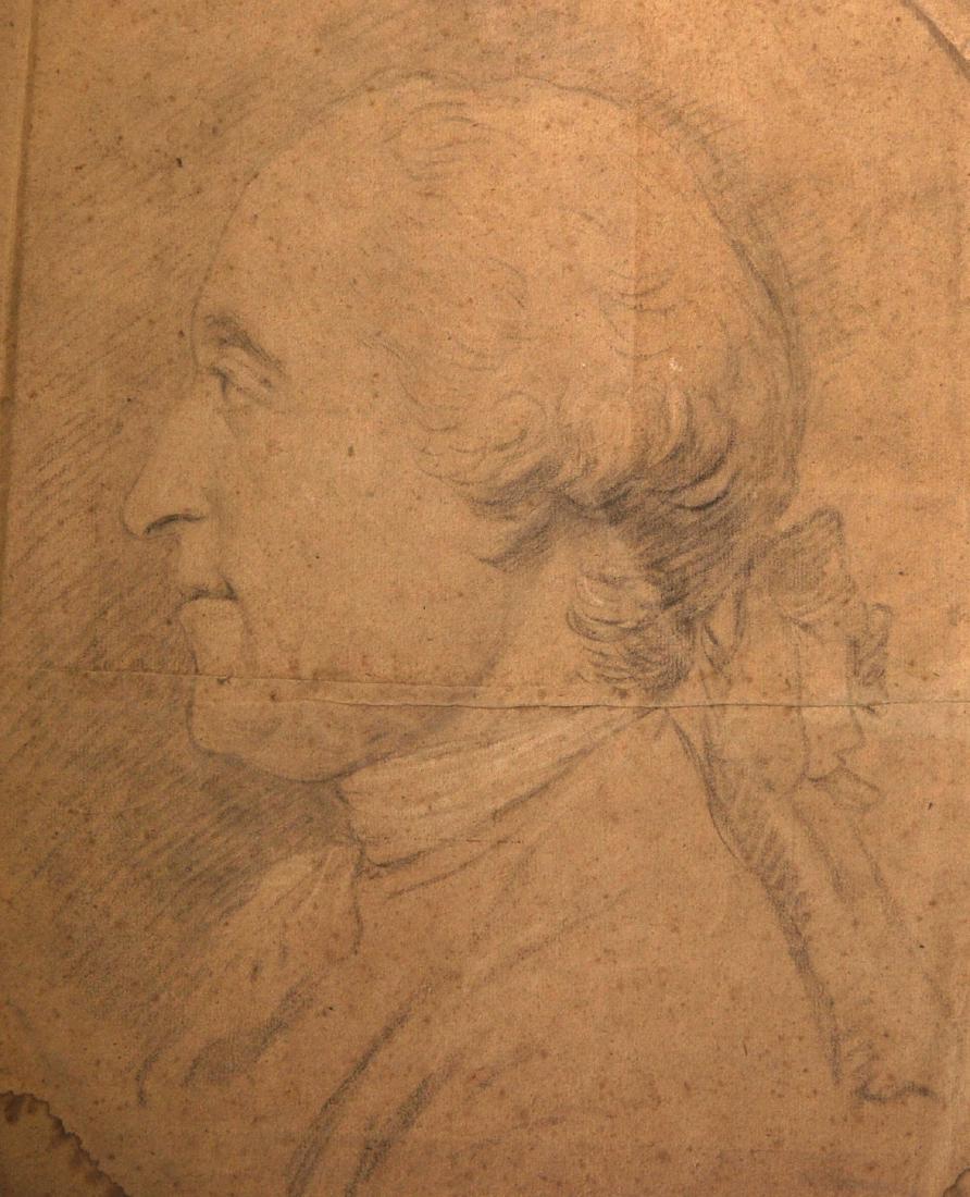 Manner of Gilbert Stuart (1755-1828) American. Study of: Manner of Gilbert Stuart (1755-1828) American. Study of a Portrait of George Washington, Pencil, bears an Inscription on the reverse, Unframed, 14.5" x 13".