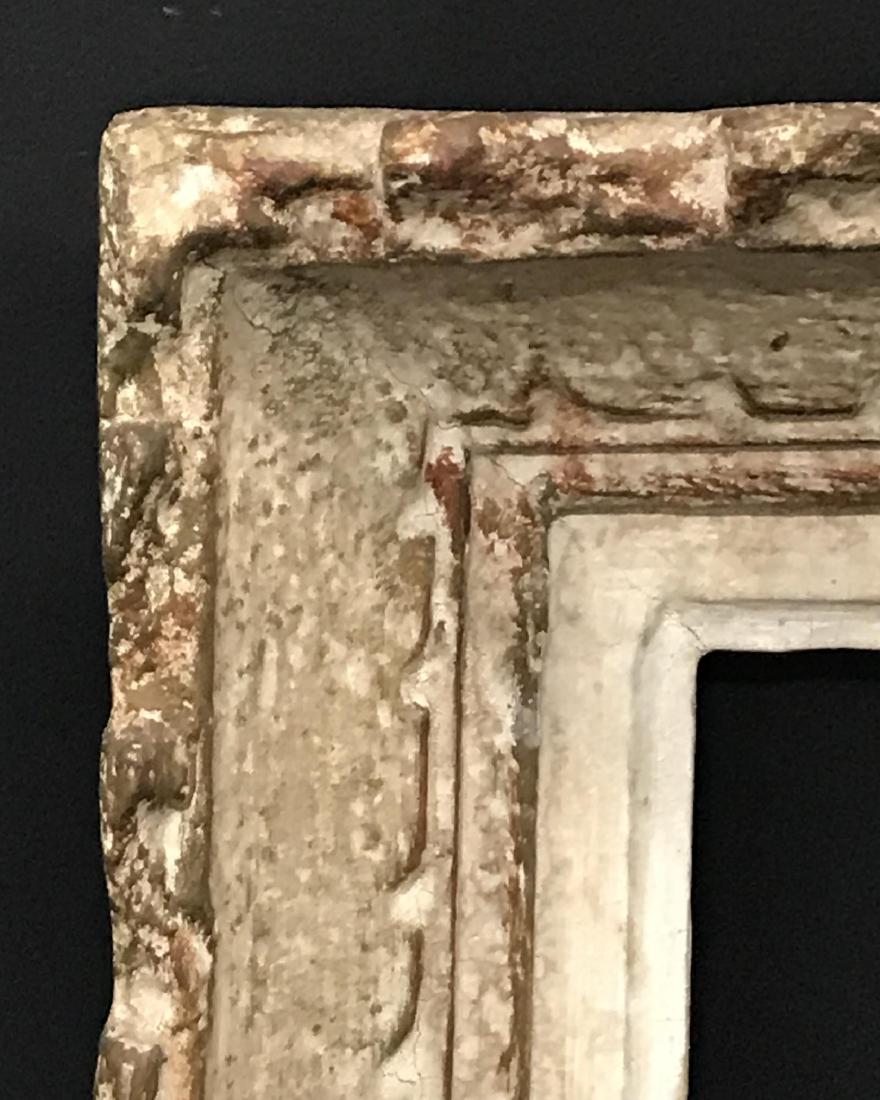 20th Century English School. A Carved Wood Painted: 20th Century English School. A Carved Wood Painted Frame, 19" x 18.25" (rebate).