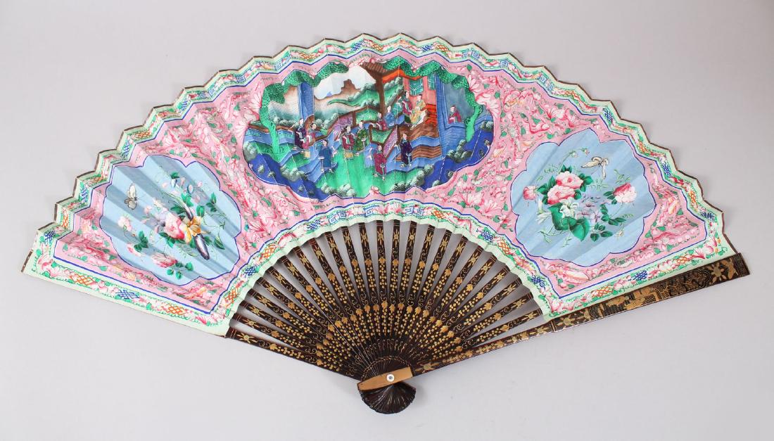 A 19TH CENTURY CHINESE CANTONESE LACQUERED WOOD & (1 of 9)