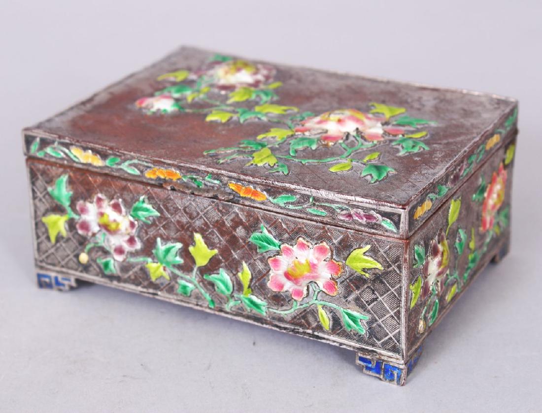 AN EARLY 20TH CENTURY CHINESE ENAMELLED & SILVERED (1 of 7)