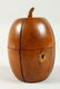 A GOOD MELON SHAPED WOODEN TEA CADDY. 16cms high. - 2