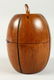 A GOOD MELON SHAPED WOODEN TEA CADDY. 16cms high. - 3