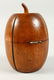 A GOOD MELON SHAPED WOODEN TEA CADDY. 16cms high. - 4
