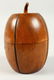 A GOOD MELON SHAPED WOODEN TEA CADDY. 16cms high. - 5