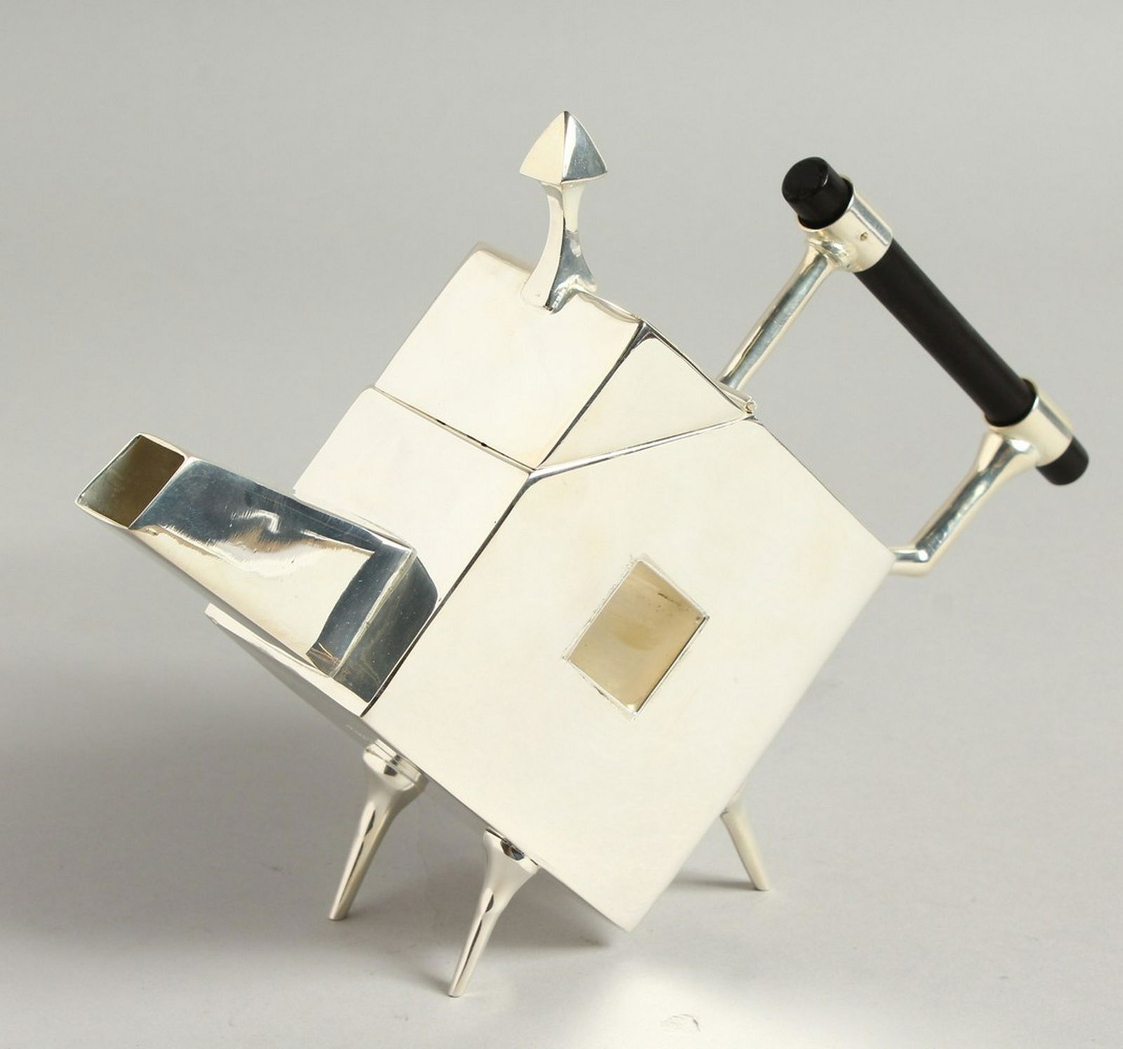 A Christopher Dresser Design Diamond Teapot With Ebony Aug 29