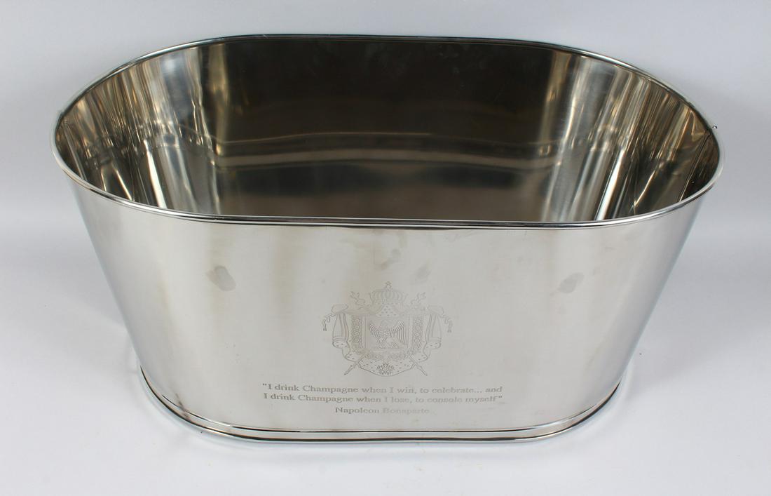 A LARGE METAL WINE COOLER. 25.5ins wide.: A LARGE METAL WINE COOLER. 25.5ins wide.