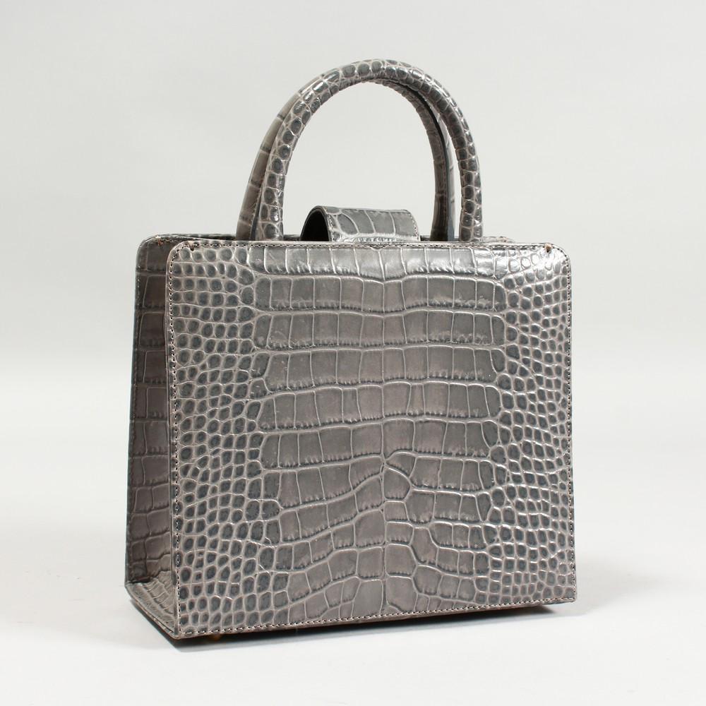 grey snakeskin bag