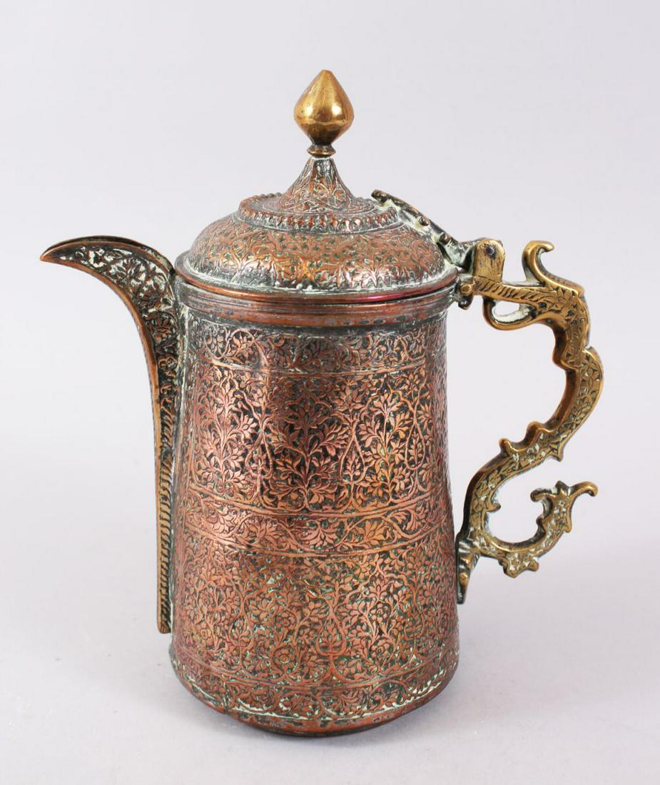 AN EARLY ISLAMIC / TURKISH BRASS / COPPER JUG, with a (1 of 7)