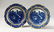 A PAIR OF CAUGHLEY BLUE AND WHITE PLATES, decorated