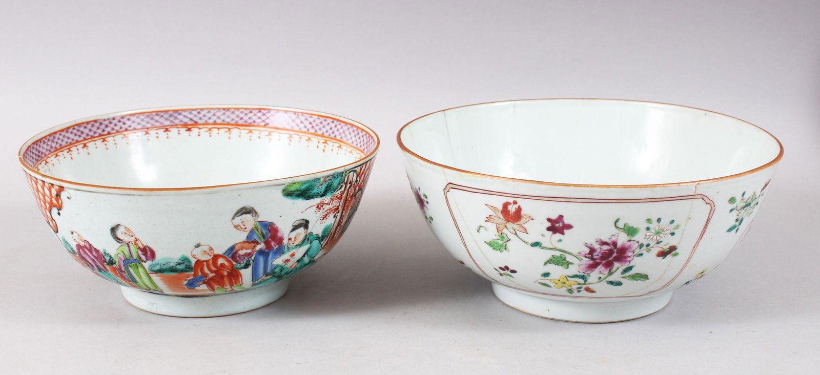 TWO 18TH CENTURY CHINESE MANDARIN FAMILLE ROSE (1 of 6)