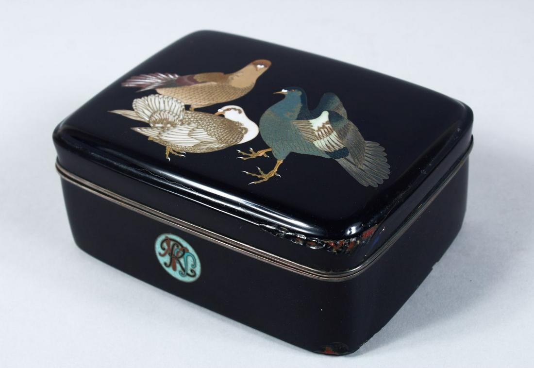 A JAPANESE MEIJI PERIOD SILVER WIRE CLOISONNE LIDDED (1 of 6)