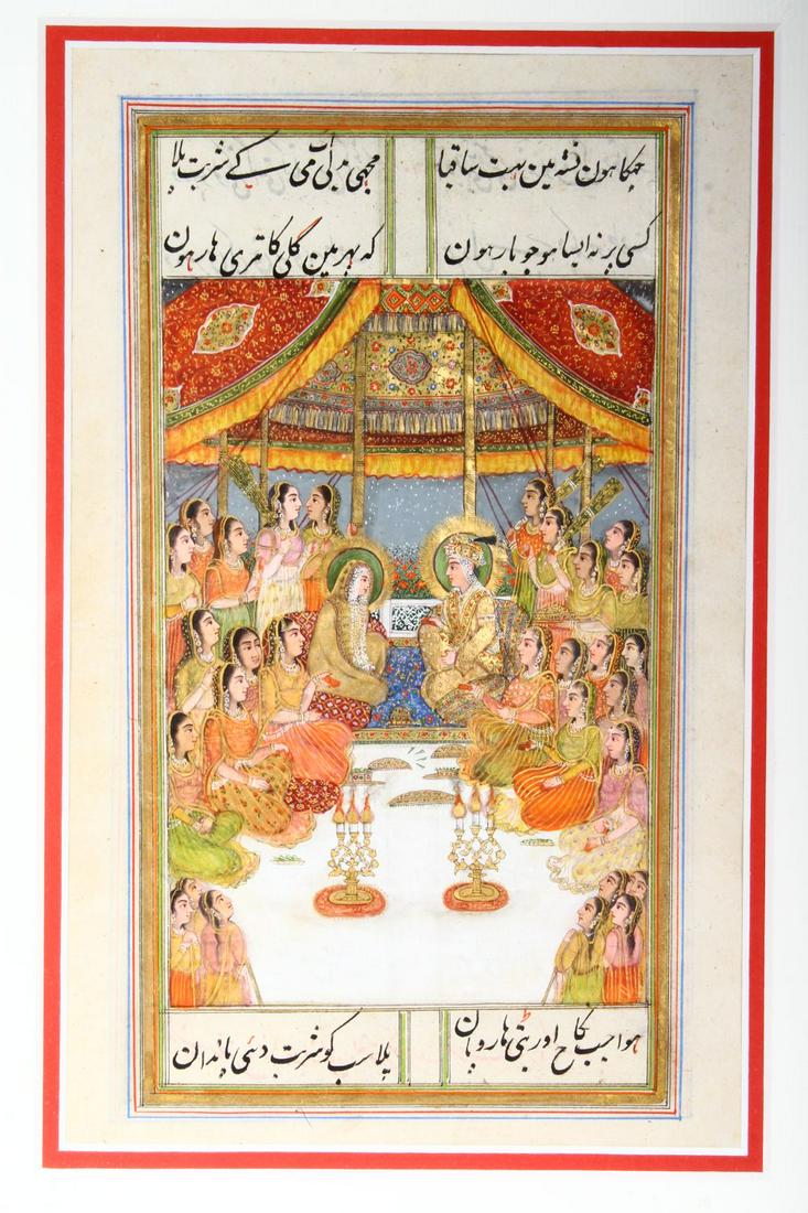 A GOOD INDIAN MINIATURE DEPICTING A WEDDING SCENE, (1 of 8)
