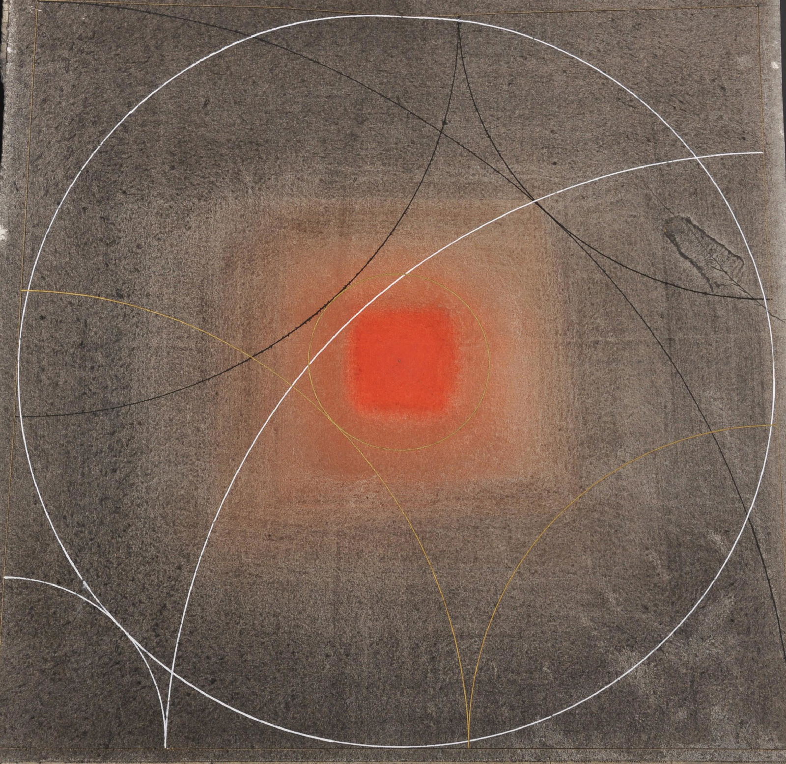 20th Century German School. A Geometric Abstract, Mixed: 20th Century German School. A Geometric Abstract, Mixed Media, Unframed, 16.75" x 16.75".