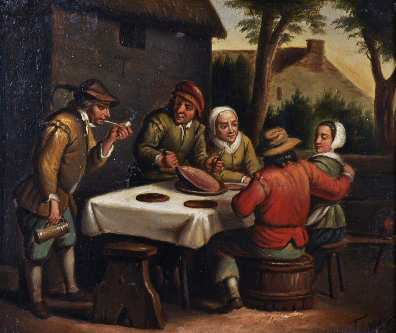 After David Teniers (1582-1649) Dutch. Figures outside (1 of 6)