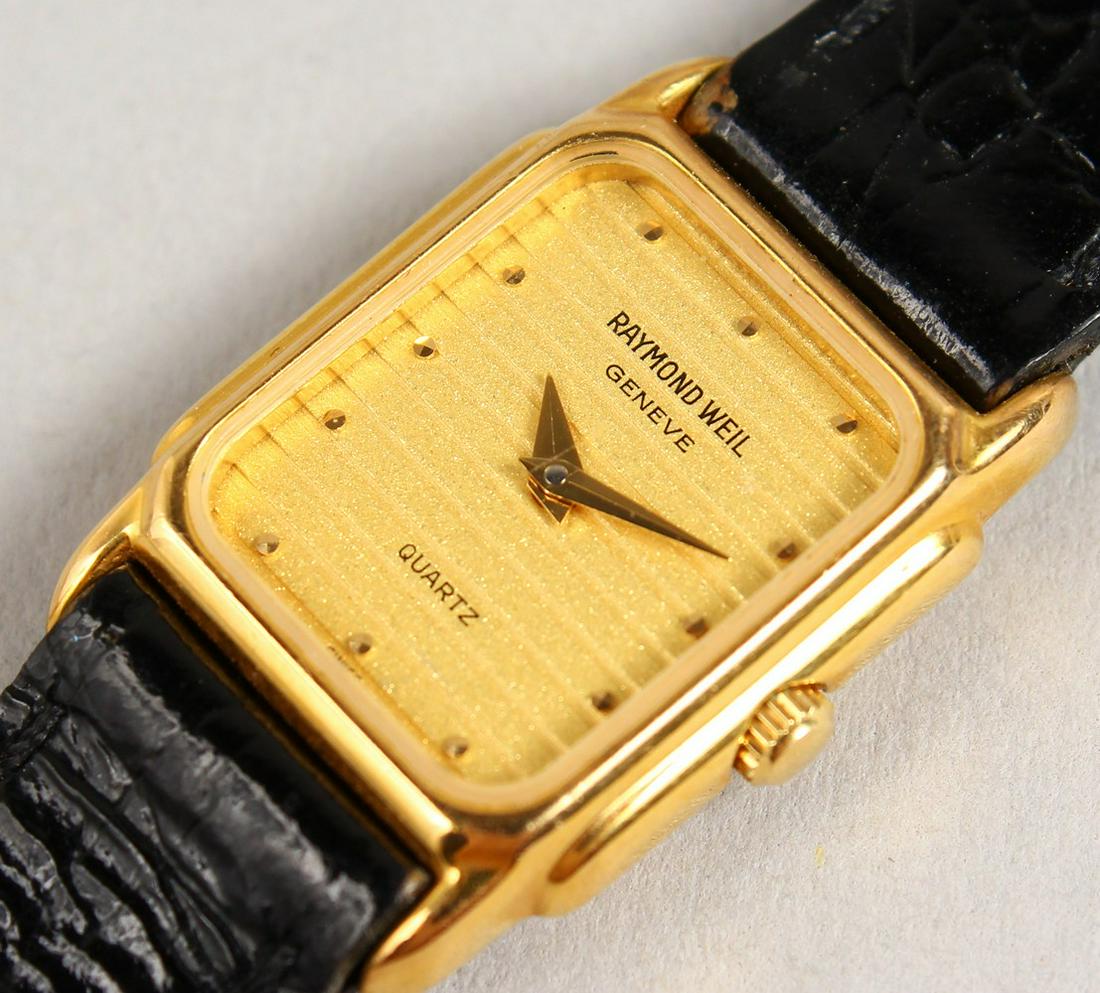 A LADIES' RAYMOND WEIL WRISTWATCH AND STRAP.: A LADIES' RAYMOND WEIL WRISTWATCH AND STRAP.