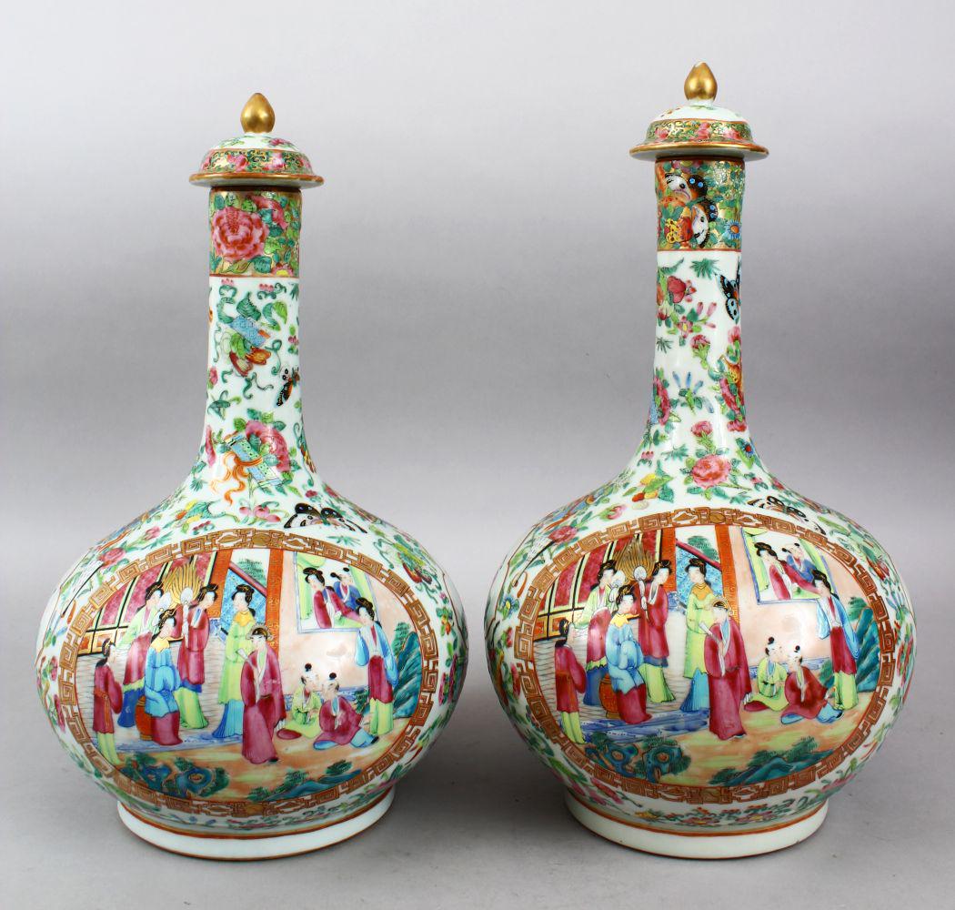 A GOOD PAIR OF 19TH CENTURY CHINESE CANTON FAMILLE ROSE (1 of 8)