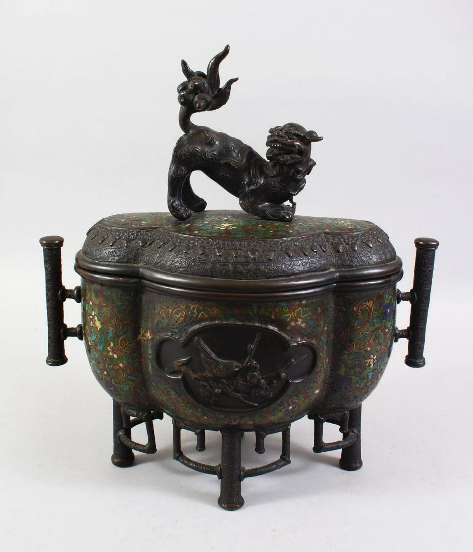 A VERY GOOD 19TH CENTURY CHINESE BRONZE & ENAMEL (1 of 8)