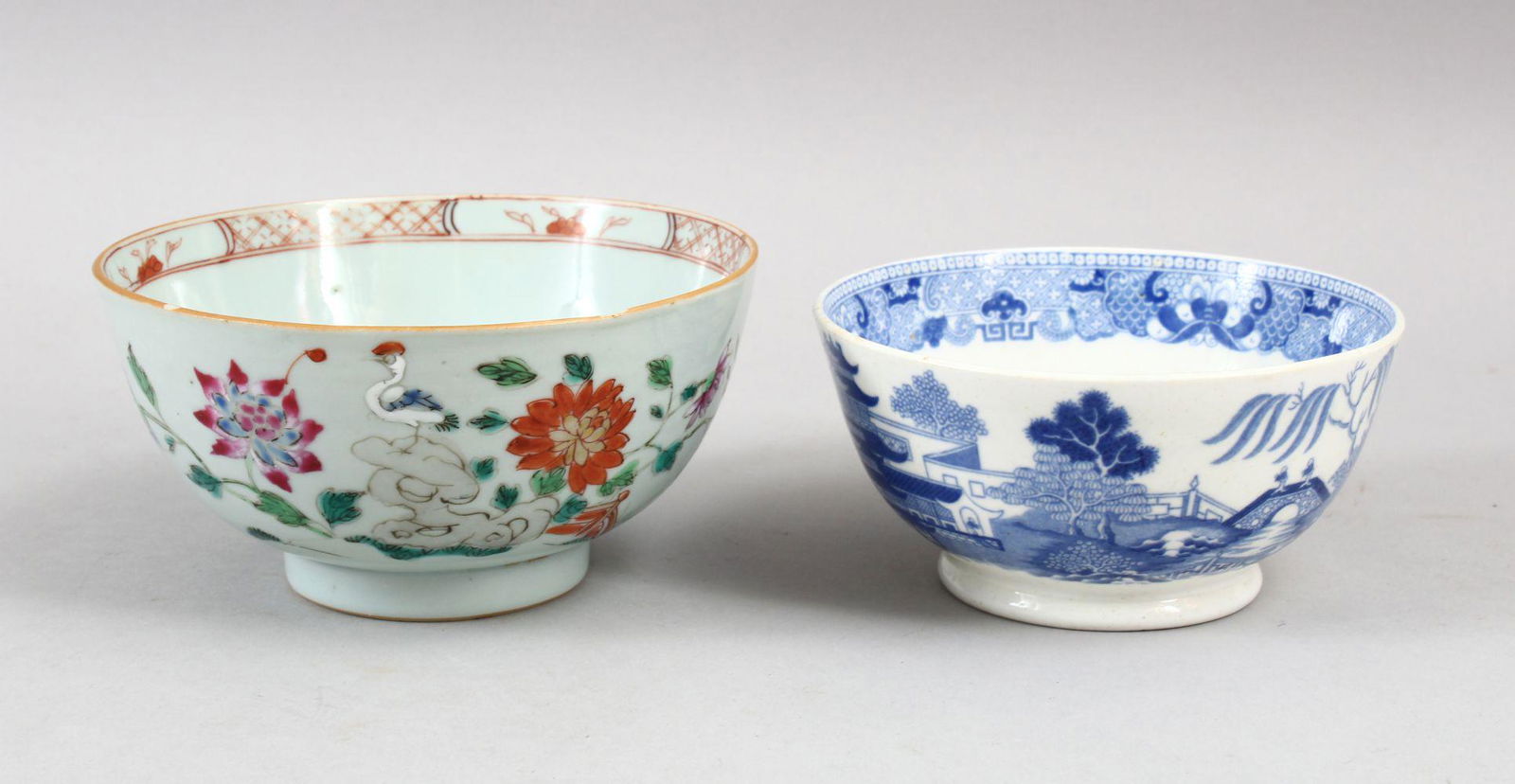 TWO 18TH / 19TH CENTURY CHINESE FAMILLE ROSE & BLUE AND (1 of 7)