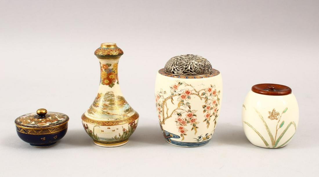 A MIXED LOT OF JAPANESE MEIJI PERIOD SATSUMA WARES, (1 of 7)