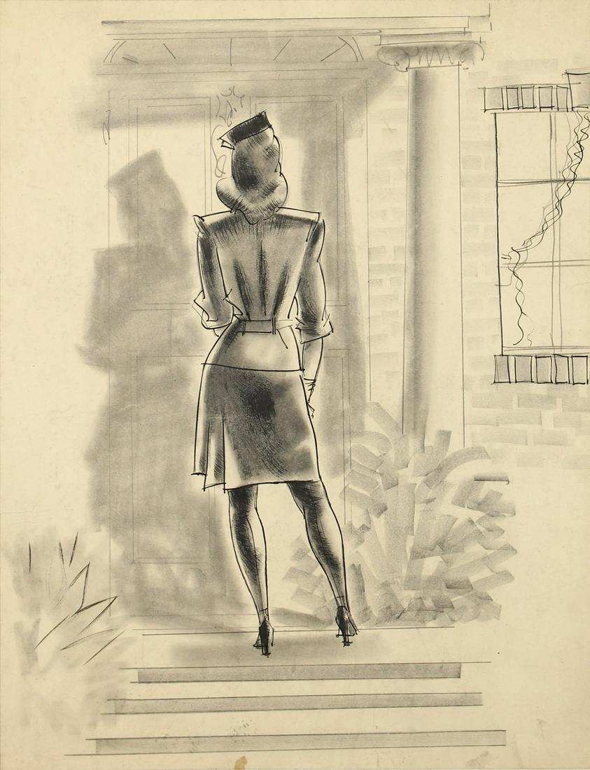 W. Owen Ward (British). Six Sketches of Scenes: W. Owen Ward (British). Six Sketches of Scenes featuring Figures, mainly Pencil and Ink. The largest 14" x 10", the smallest 10" x 7". (6). Unframed.