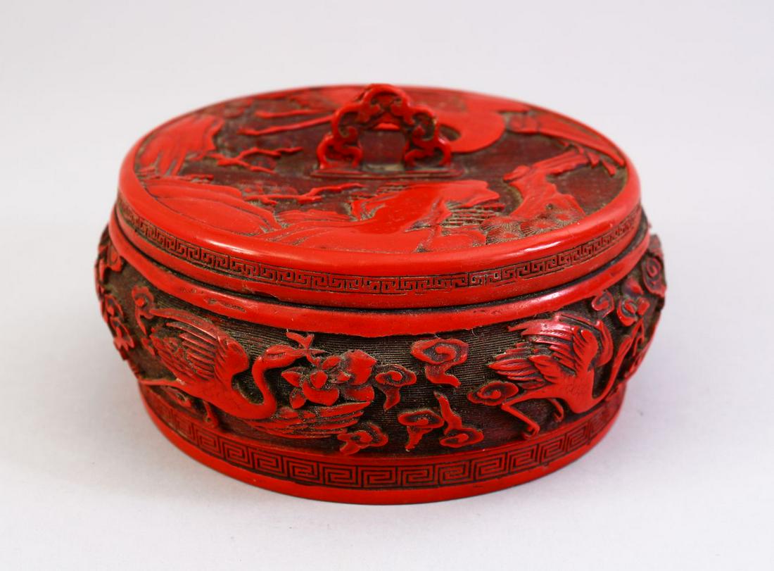 A GOOD CHINESE 19TH / 20TH CENTURY CINNABAR LACQUER (1 of 5)