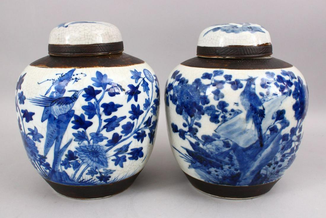 A PAIR OF 19TH CENTURY CHINESE BLUE & WHITE PORCELAIN (1 of 8)