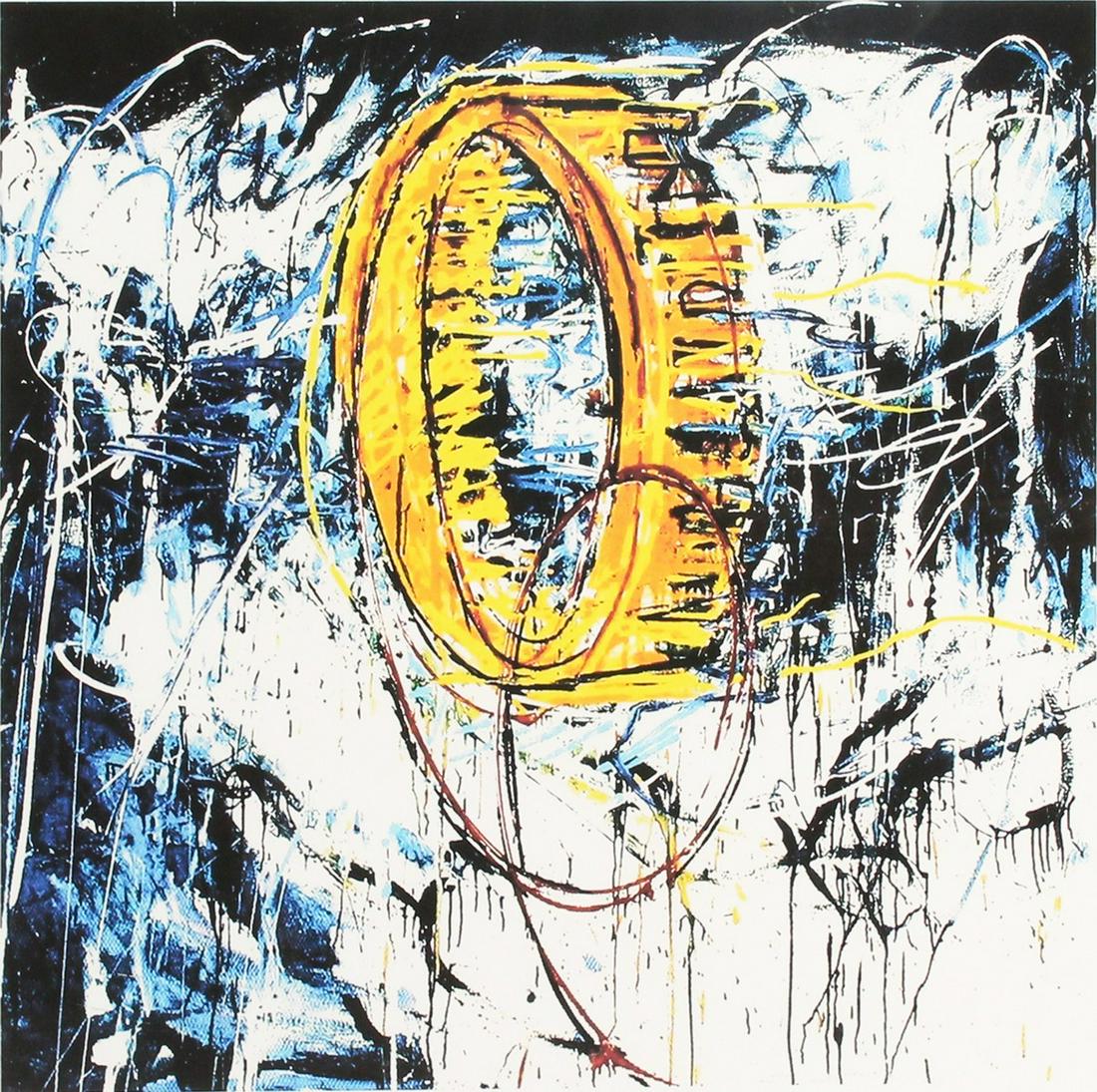 Mario Schifano (1934-1998) Italian.: Mario Schifano (1934-1998) Italian. 'Satellite', Signed, Artist's Proof Lithograph. 19.75" x 19.75".