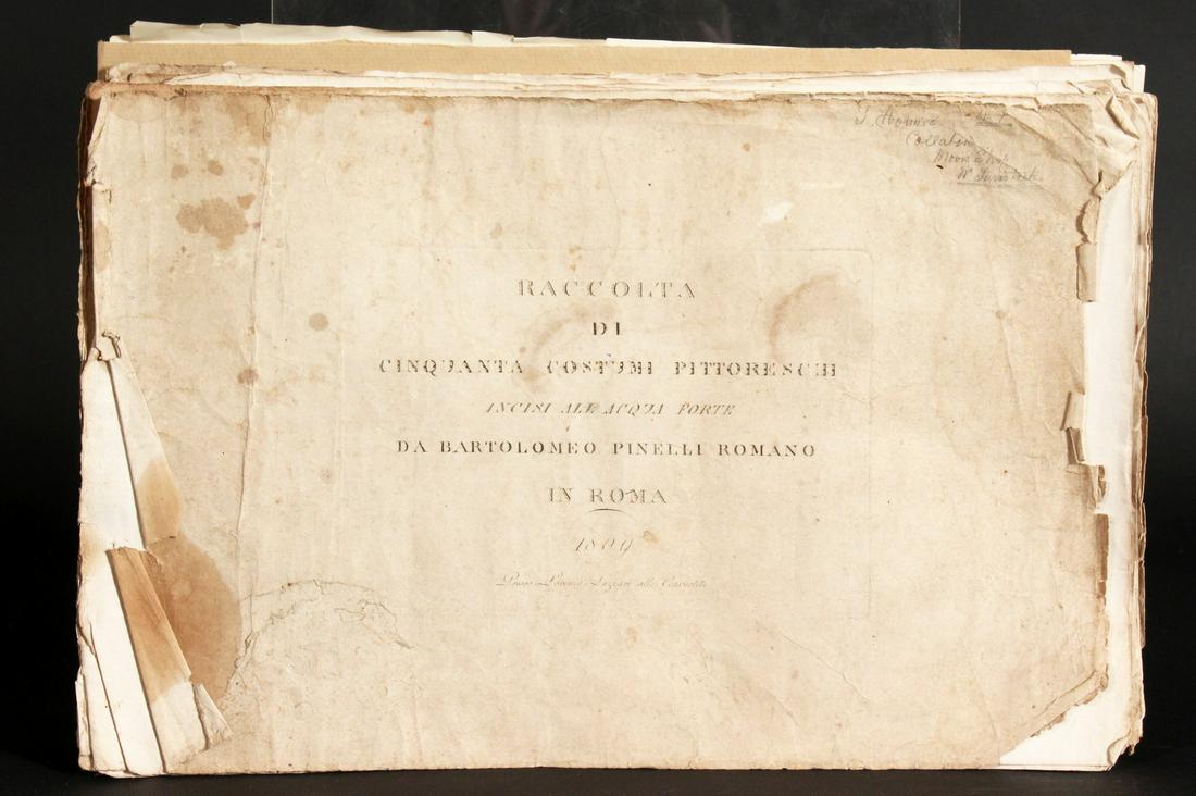 Bartolomeo Pinelli Romano. 'Raccolta Di Cinquanta: Bartolomeo Pinelli Romano. 'Raccolta Di Cinquanta Costumi Pittoreschi', 1809, Engravings, 10" x 16", (Q).