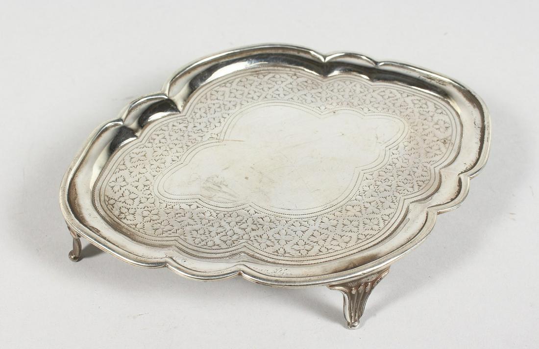 A GEORGE III SHAPED SCOTTISH OVAL TEAPOT STAND.: A GEORGE III SHAPED SCOTTISH OVAL TEAPOT STAND. Edinburgh 1800. Maker: Matthew Crew.
