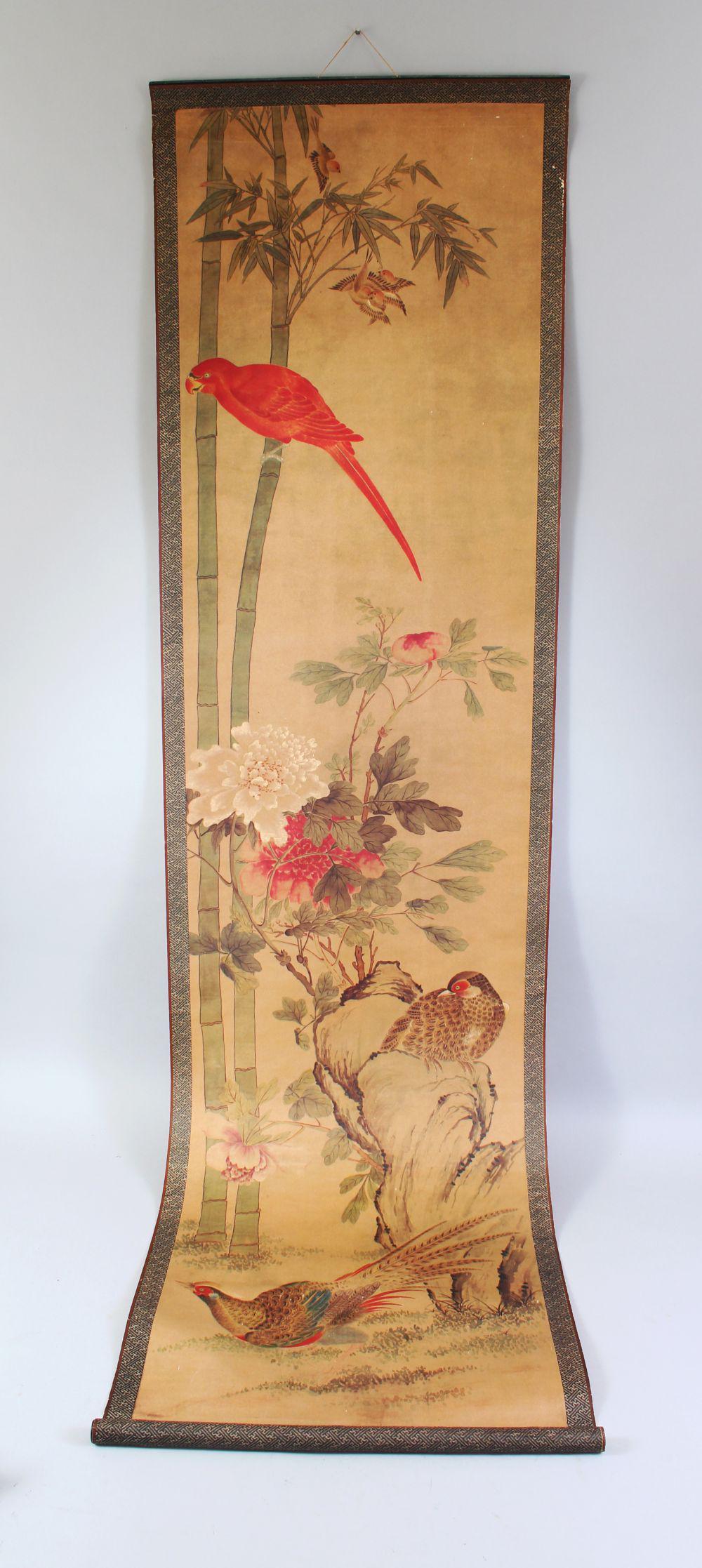 A 20TH CENTURY CHINESE PRINTED HANGING SCROLL PICTURE, (1 of 4)