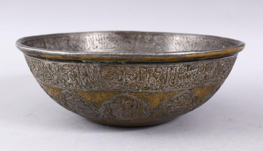 A GOOD MAMLUK REVIVAL BRASS & SILVER INLAID (1 of 14)
