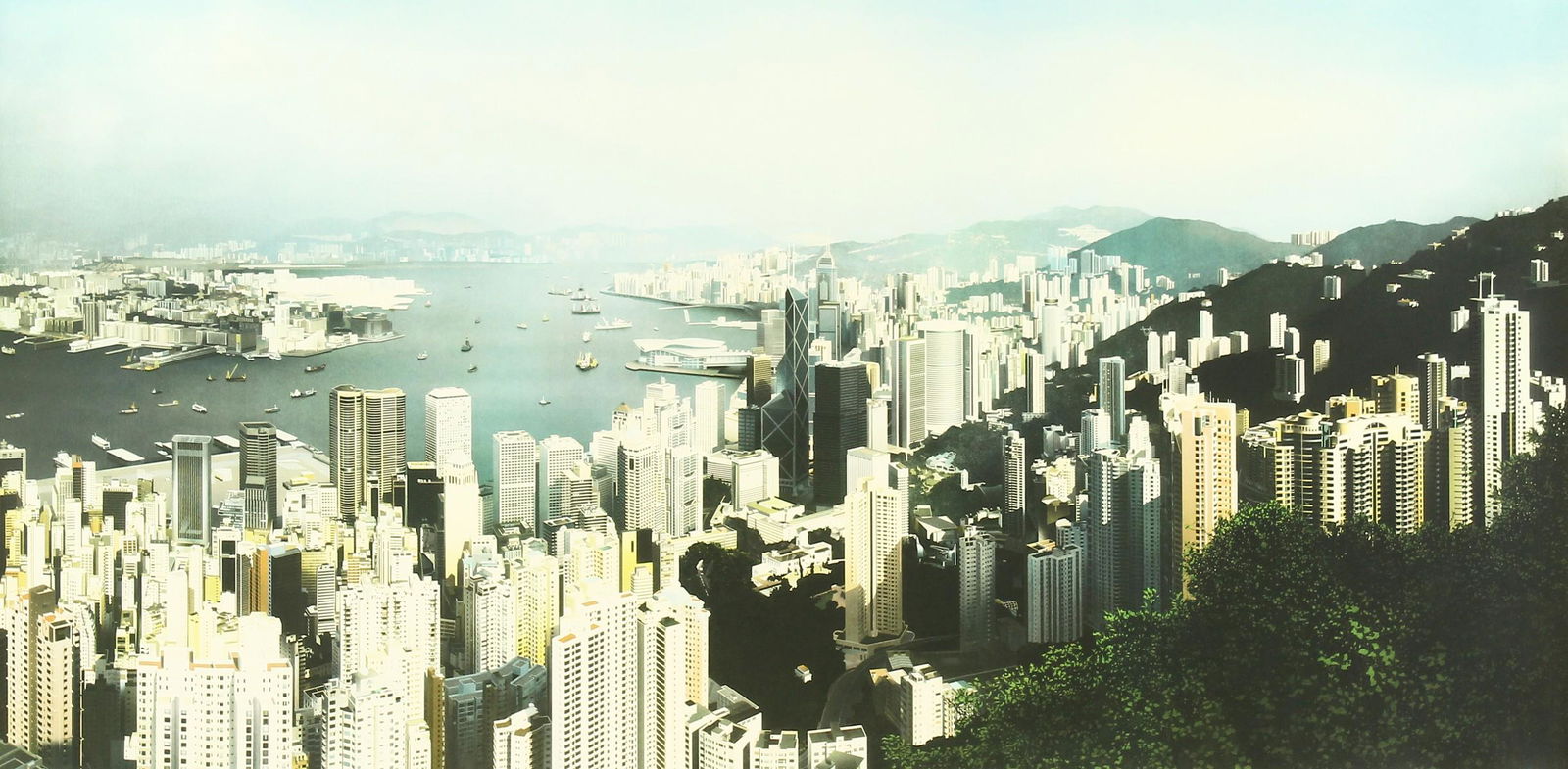 Ben Johnson (B. 1946) British, 'Hong Kong panorama: Ben Johnson (B. 1946) British, 'Hong Kong panorama 1997', signed, inscribed, dated and numbered 1/97, lithograph 22.75" x 46".