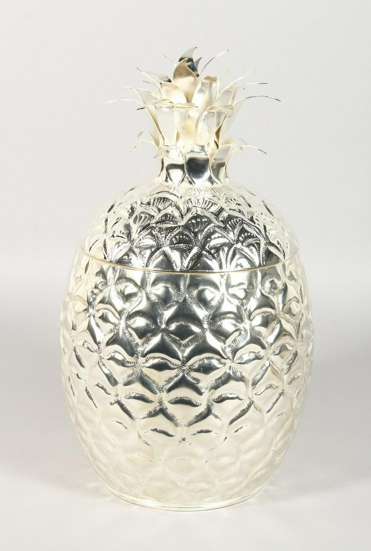 A NOVELTY PLATED PINEAPPLE SHAPED ICE BUCKET. 13.5ins: A NOVELTY PLATED PINEAPPLE SHAPED ICE BUCKET. 13.5ins high.