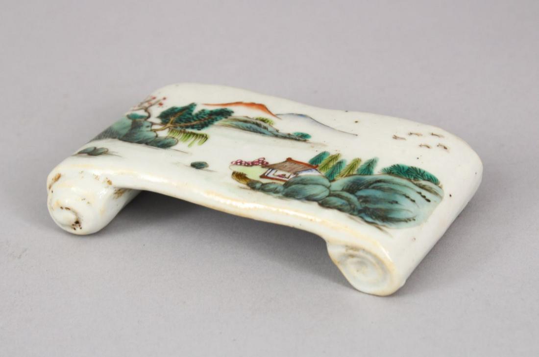 A CHINESE REPUBLIC STYLE FAMILLE ROSE PORCELAIN SCROLL (1 of 4)