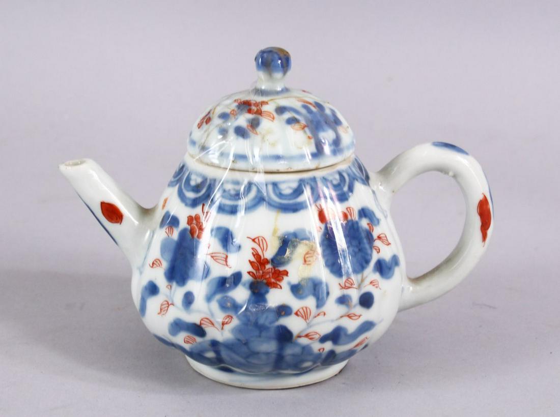 A 19TH CENTURY CHINESE IMARI PORCELAIN TEAPOT,  the (1 of 5)