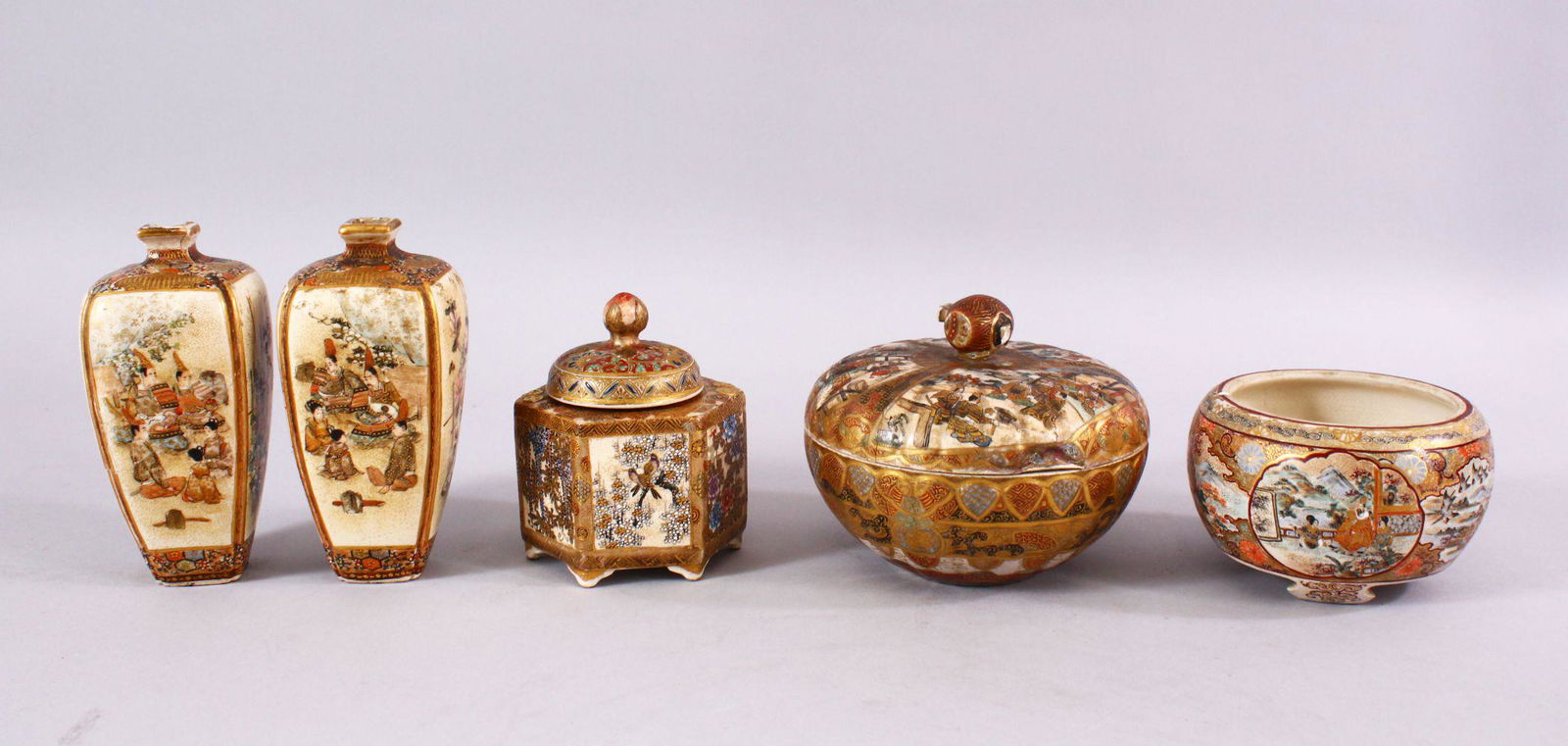 A MIXED LOT OF JAPANESE MEIJI PERIOD SATSUMA ITEMS, (1 of 14)