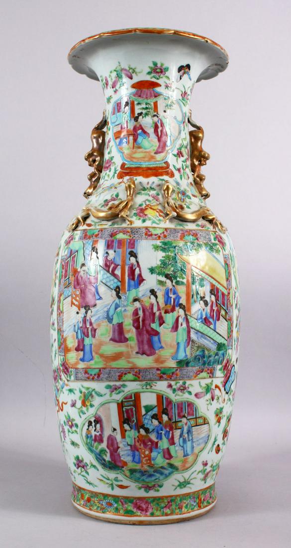 A LARGE 19TH CENTURY CHINESE FAMILLE ROSE CANTON (1 of 8)