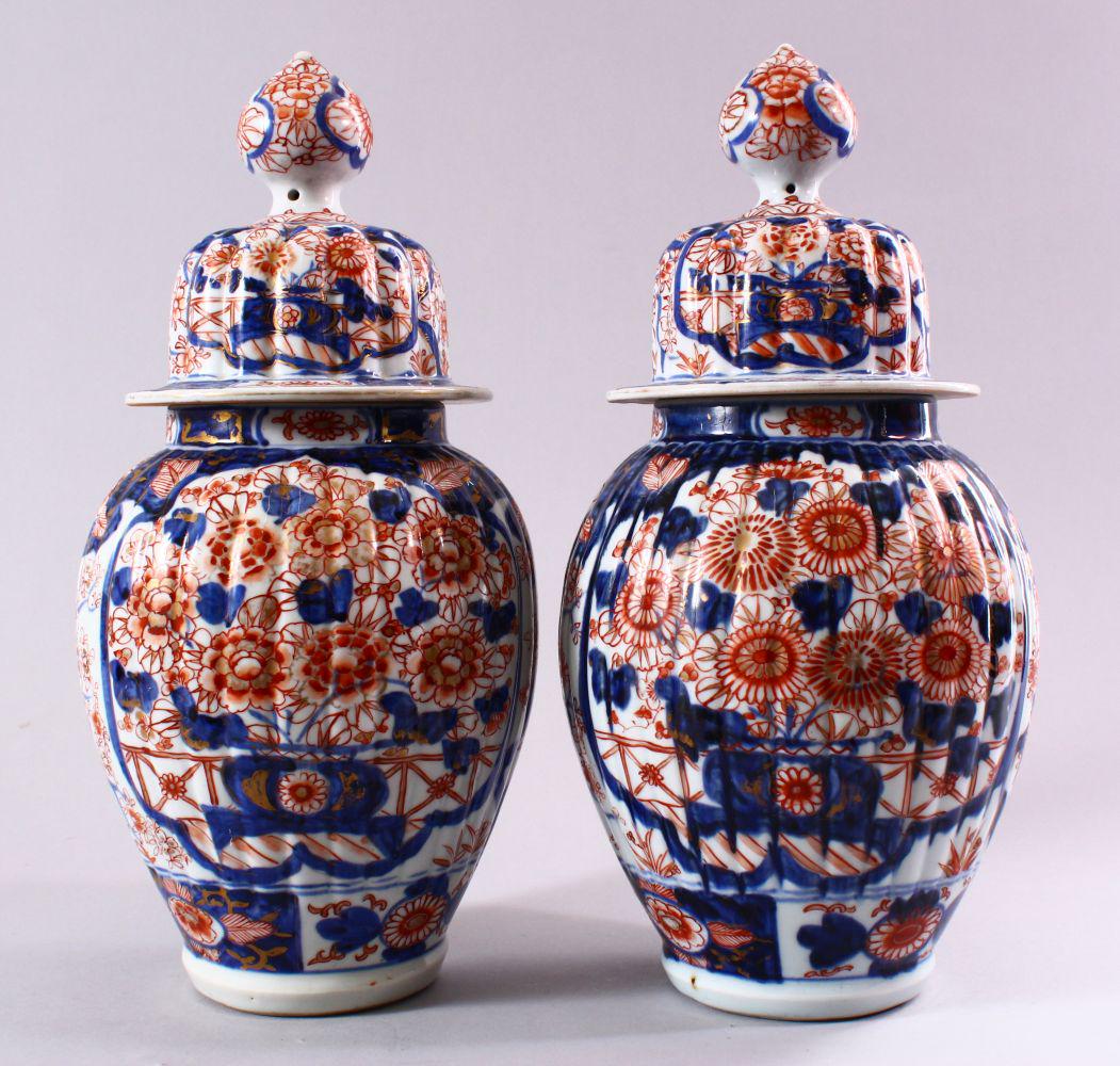 A PAIR OF JAPANESE MEIJI PERIOD IMARI PORCELAIN VASES (1 of 6)