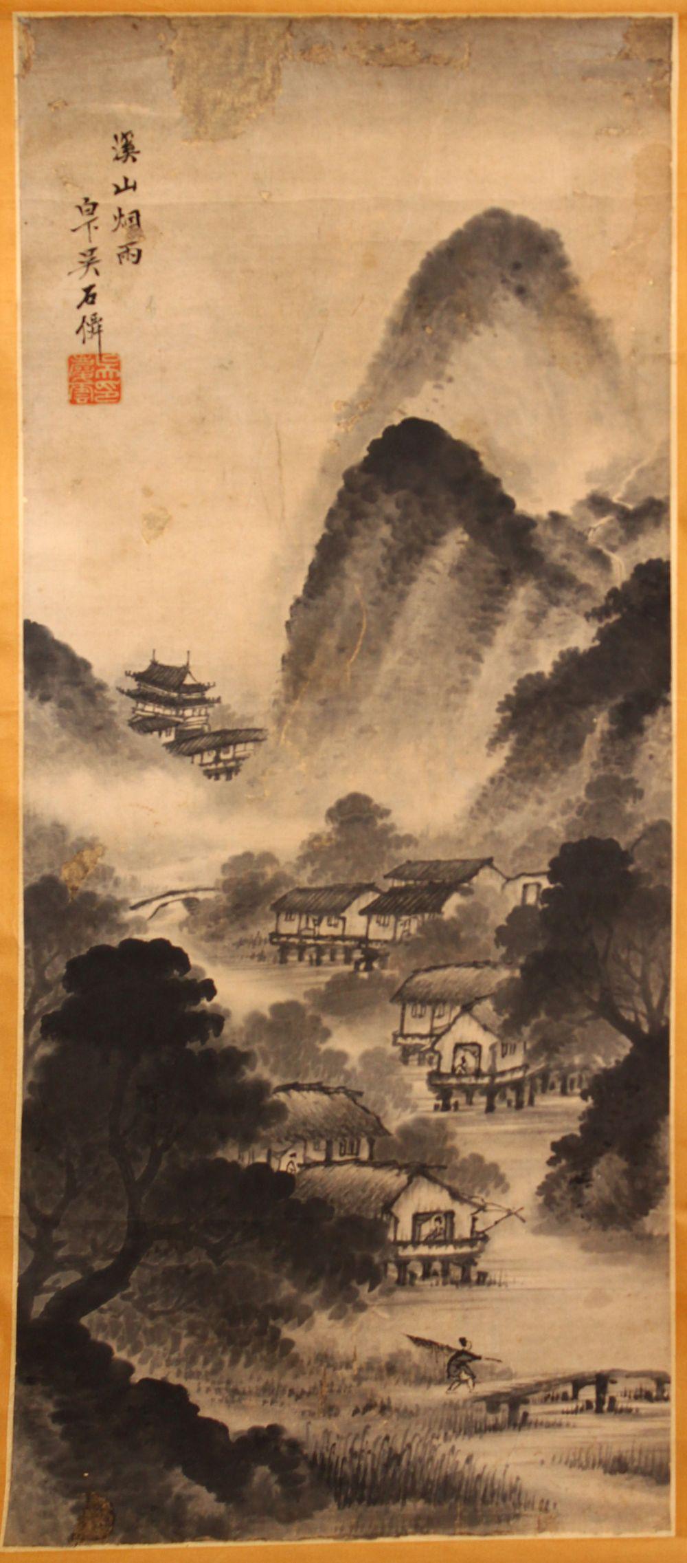 A GOOD 19TH/20TH CENTURY CHINESE SCROLL PAINTING, (1 of 4)