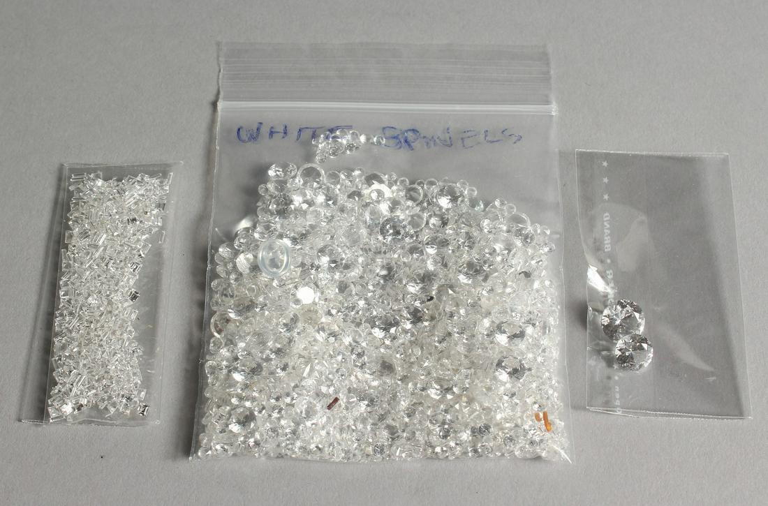 A BAG OF WHITE SPINELS.: A BAG OF WHITE SPINELS.