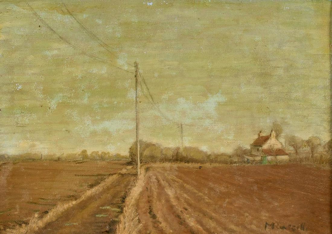 Margot Russell (1913-1988) British, 'Brickfield: Margot Russell (1913-1988) British, 'Brickfield Cottage, West Hougham', oil on canvasboard, signed, 10" x 14".