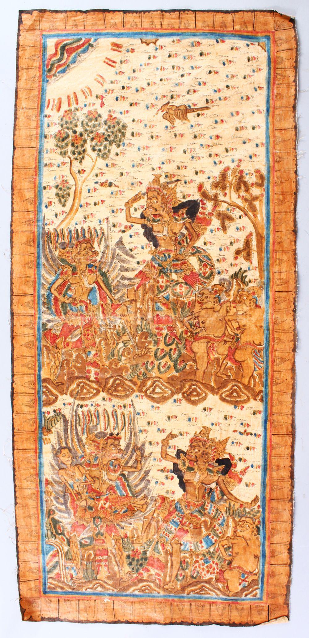 A GOOD TIBETAN TEXTILE, depicting a deity or figures, (1 of 1)