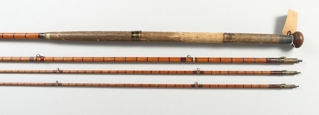 A HARDY BROS. LTD. TWO PIECE SPLIT CANE FLY ROD (AF),: A HARDY BROS. LTD. TWO PIECE SPLIT CANE FLY ROD (AF), together with a Farlow four piece rod. (2)